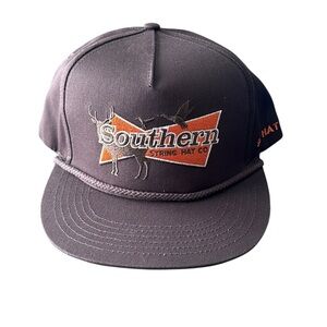 Southern String Hat Co Brown Rope Hat Snapback – Deer & Duck Logo – Adjustable